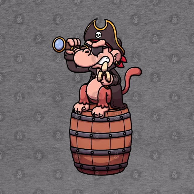 Pirate Monkey Sitting On Barrel by TheMaskedTooner